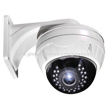 CCD Dome Camera, 600TVL with OSD Menu, 25m IR Distance, 2.8-12mm Varifocal Lens, 1/3-inch Sony CCDNew