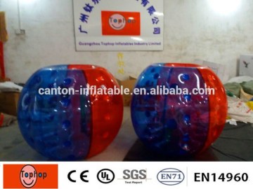 inflatable buddy bumper ball for adult fit for soccer football bubble ball suit half color blue red