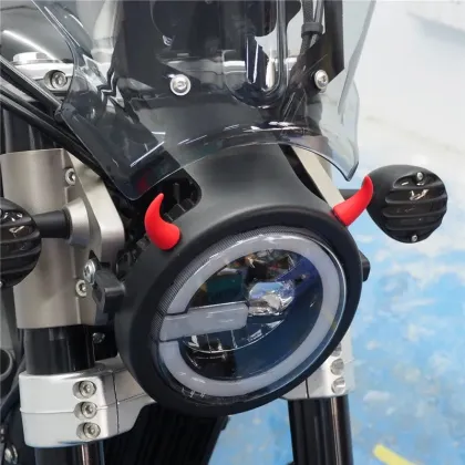 2Pcs Silicone Motorcycle Helmet Stickers - Devil Horn Cat Decoration for Helmets