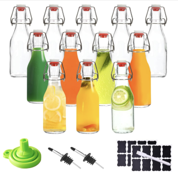 Customized 12 Glass Beer Bottle Sets with Unique Designs
