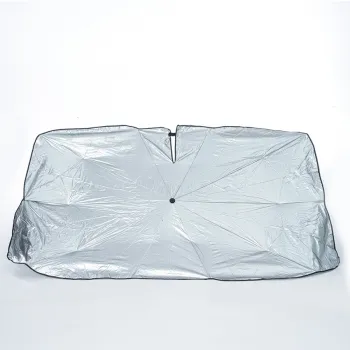 Universal 190T Front Windshield Sunshade with Heat Insulation, Folding Umbrella Cover and Emergency Hammer for Cars and SUVs