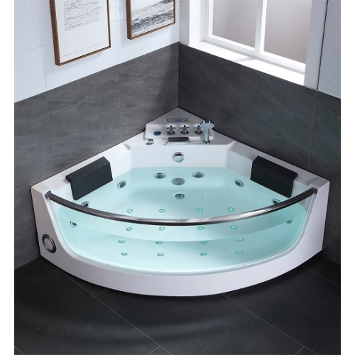 Acrylic Luxury Triangle Glass Massage Bathtub