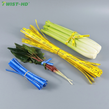 8" x 7/16" Branded logo printing Waterproof Paper/Plastic Vegetable Binding Wired Twist Ties
