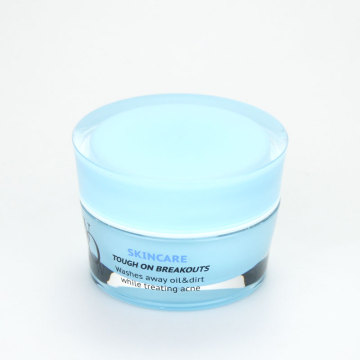 15ml 30ml 50ml plastic acrylic double wall empty round flat blue cosmetic cream jar box packaging