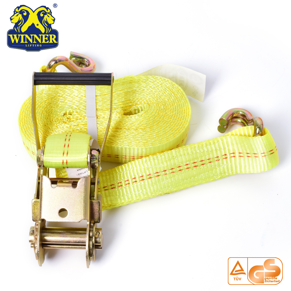 Polyester Truck Load Belt Webbing Ratchet Tie Down Strap