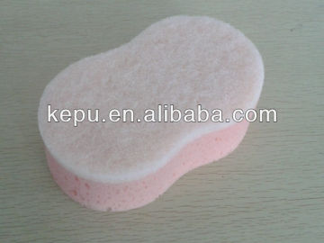 S shape pink cellulose kitchen cleaning sponge (KP-021)