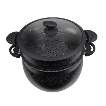 Eco-Friendly Aluminium Couscousier Cookware with Steel Lid for Soup - Induction Bottom Compatible