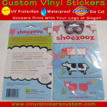 kiss die cut stickers custom printed with cow logo