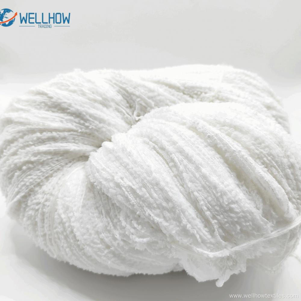 5.8NM 100%Polyester Pop Yarn Raw White