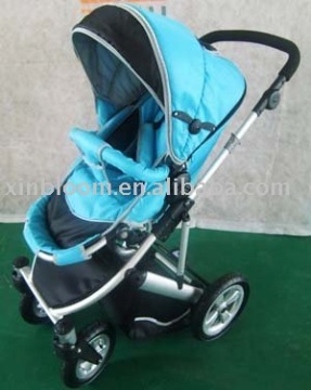 aluminum EN/CE certificate germany baby pram stroller with big inflatable wheels