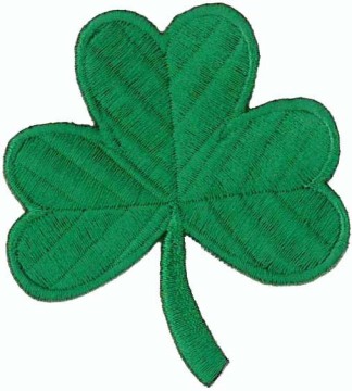 Embroidery Appliques - Self Adhesive Green Clover Apparel for T-Shirts/Caps/Hats (Patch/Emblem/Badge/Label/Crest/Insignia)