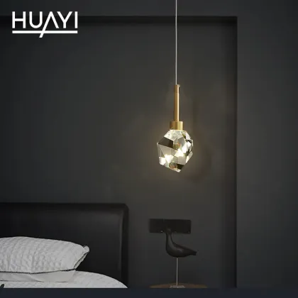 HUAYI Modern Iron Crystal Chandelier