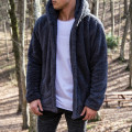 Mens Winter Warm Faux Fur Overcoat