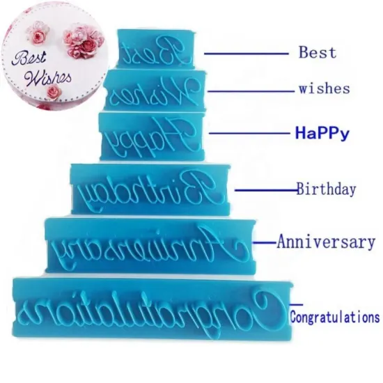 6pcs/set Alphabet Plastic Mold for Cake Baking and Decorating