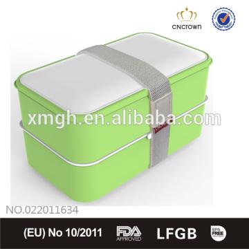 New Bento Box with Green Printings, FDA Approved, Microwave & dishwasher safe