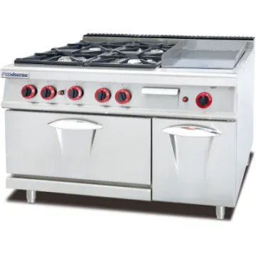 Commercial Combination Oven Gas Range with Barbecue Grill