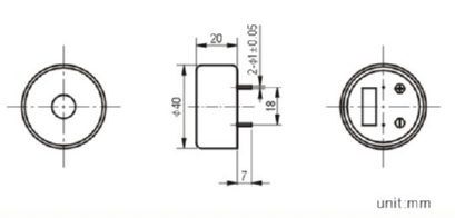 FBPB4020 piezo buzzer with pin