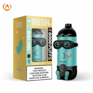 Mesh-k golpeó 6000 bocanadas de vapor desechable