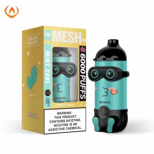 Mesh-K 6000 bocanadas de vapor desechable