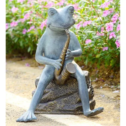 outdoor decoration metal garden bronze frog sculpture grande