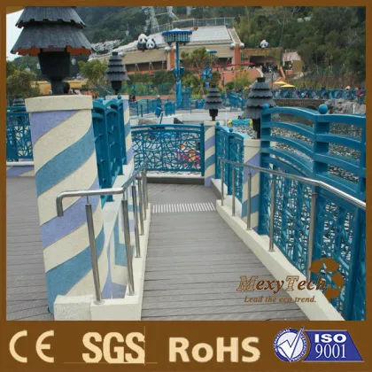 Foshan black color outdoor wood plastic composite floor boards