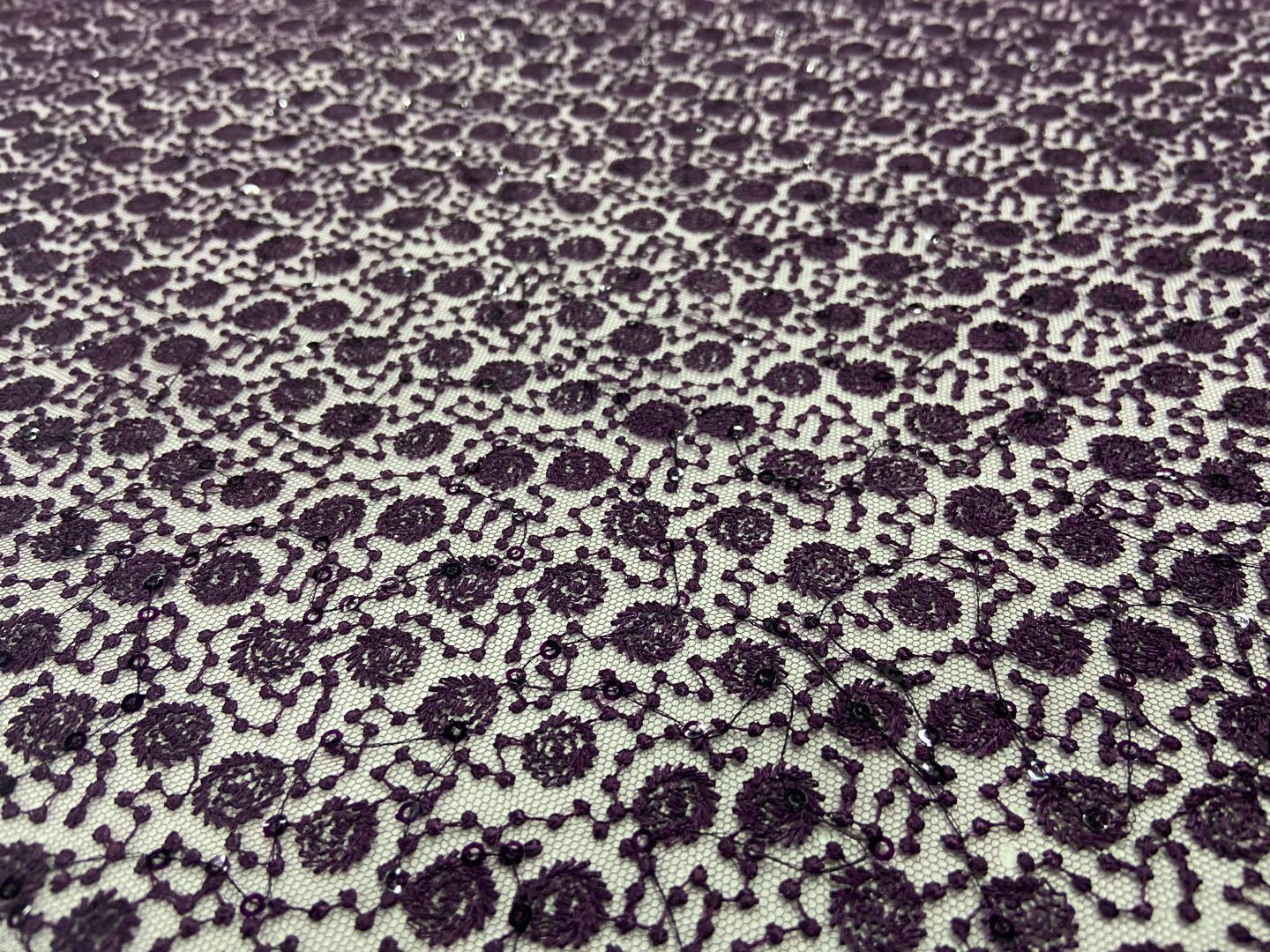 Gorgeous Allover Dots Sequins Embroidery Fabrics