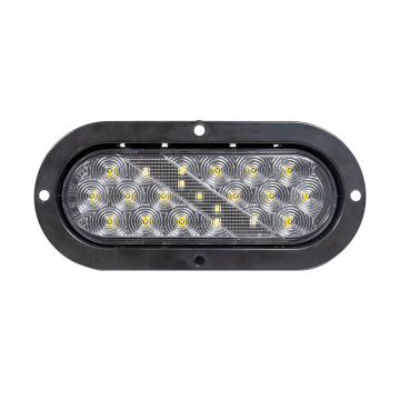 21 LED Oval White Flush Mount Trailer Tail Lights with Grommets for RV and Truck