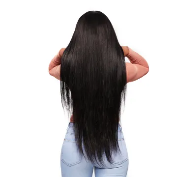 MegaLook 180% Density Unprocessed Original Real Human Long Hair Lace Front Cuticle Aligned Wig