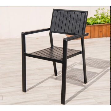 Durable Aluminum Outdoor Armchair with Slatted Back