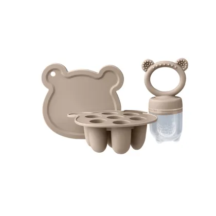 Bear Shaped Silicone Fruit Feeder Freezer Set Weaning