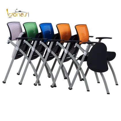 Modern Folding Library Chair with Wheels - BNS-3216WB