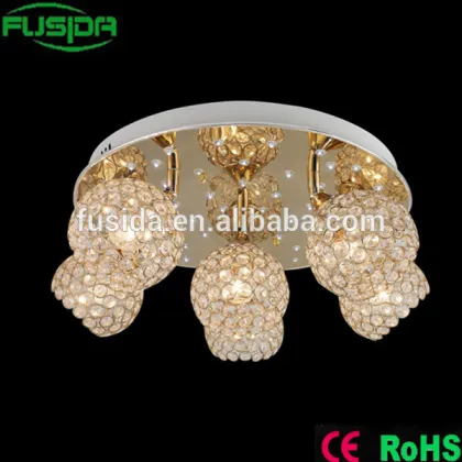 Crystal ceiling lighting led crystal chandelier light with 6 lampshades