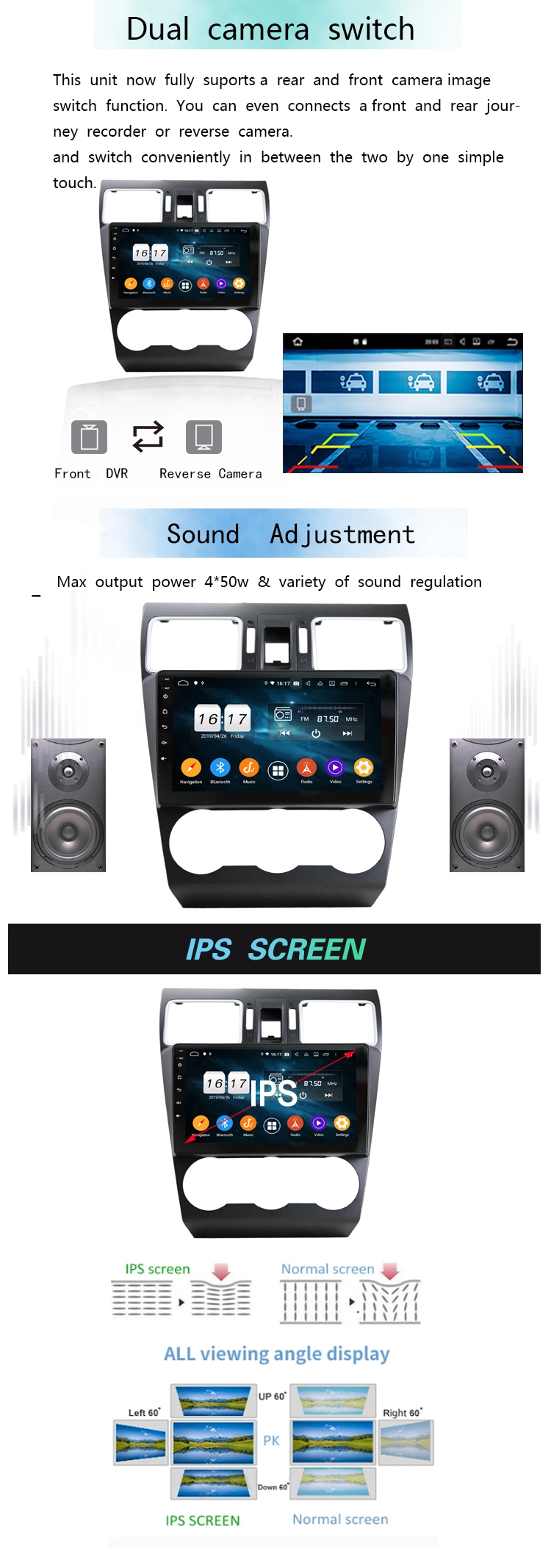 android touch screen car radio for Forester 2016