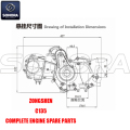 Zongshen C135 Πλήρη ανταλλακτικά κινητήρα Γνήσια ανταλλακτικά