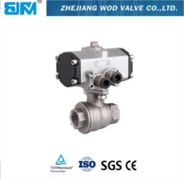 Pneumatic actuator operated female thread 2PC stainless steel ball valves