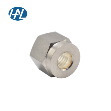316 Stainless Steel Female Nut Ferrule - Silver Plated Custom Nut