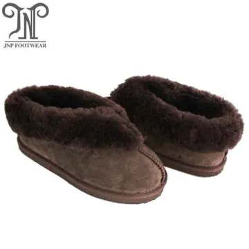 women comfortable house sheepskin booties fuzzy slippers