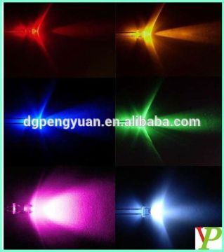 factory price clear led 5mm flat top