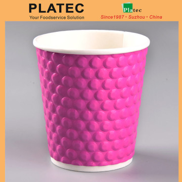 Top grade diamond Embossed Disposable Hot Coffee Paper Cup