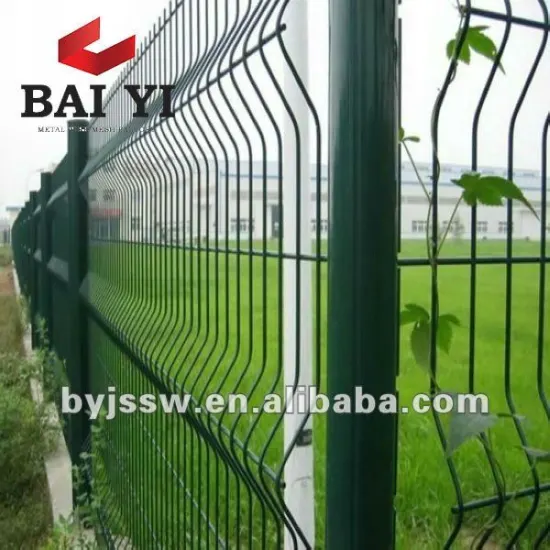 Green PVC Coated Steel Wire Mesh Fence