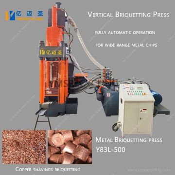 Machine de briquette métallique pour chips en cuivre