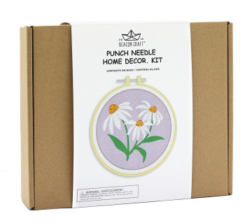 DIY Punch Needle Hoops Kit with Daisy Pattern: Create Beautiful Embroidery Art at Home