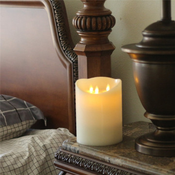 3 Wick Battery Operated Led Flameless Pillar Candles