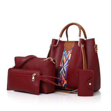 Leather Tote 4 In 1 Handbag Set Women Hand Bag Sets  Purse And Wallet Set 2021 Ladies Fashion Luxury Bags For Lady