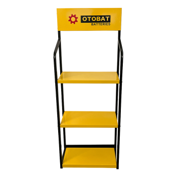 Metal Floor Stand for Car Battery and Lubricating Oil Display