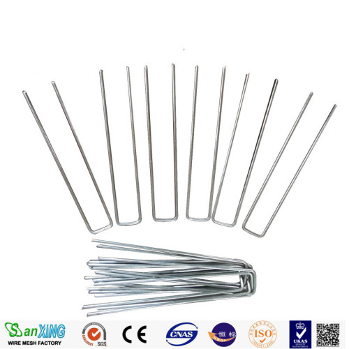 Garden Staples/u Shaped Turf Nails/turf Pins 15cm Metal U Shaped Garden Securing Pegs Sod Staples New Zealand Green Galvanized Weed Mat Peg Garden Stakes Sod staples Factory