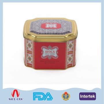 Octaganal metal tin boxes decorative wholesale tin boxes