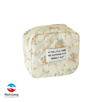 Bolsa de almacenamiento de toallas sanitarias floral azul marino