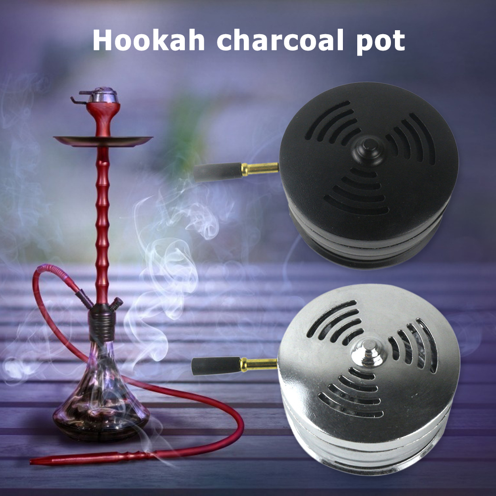 Windproof Metal Hookah Heat Charcoal Bowl Tobacco Nargile Shisha Holders Ashtray Coin Tray Space-saving Charcoal Holder