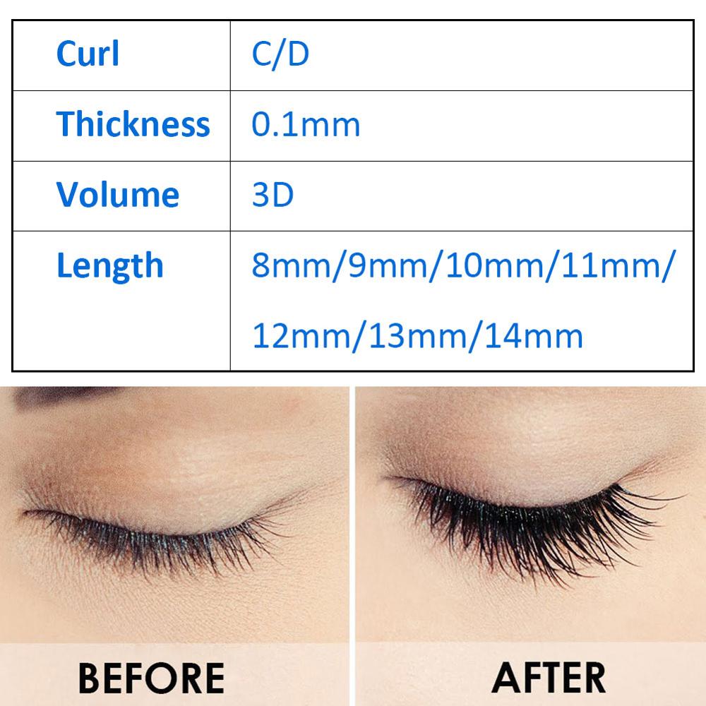 Premade Fans Lashes 3D-10D Long/Short Stem Russian Volume Fans C/D Curl Professional Faux Mink Eyelashes Extensions Makeup Tools